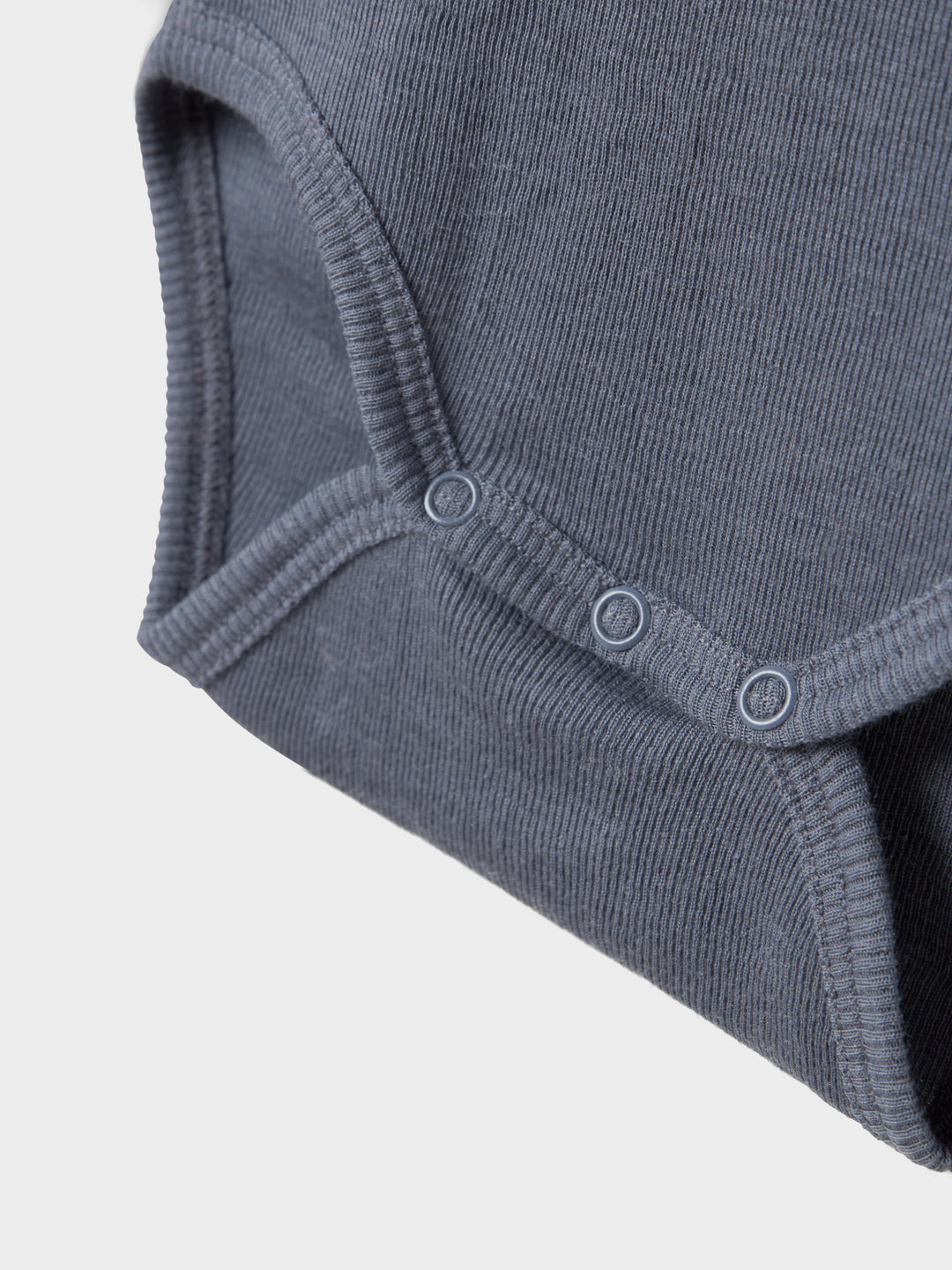 name it mini ULL/SILKE WOSSA RIB LS BODY - Folkstone Gray - Torgunns Barneklær AS