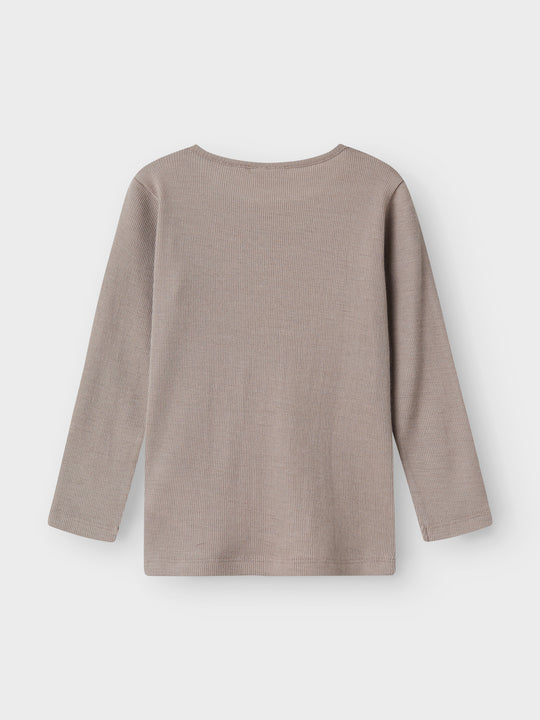 name it mini ULL/SILKE WOSSA RIB LS TOP - Satellite - Torgunns Barneklær AS