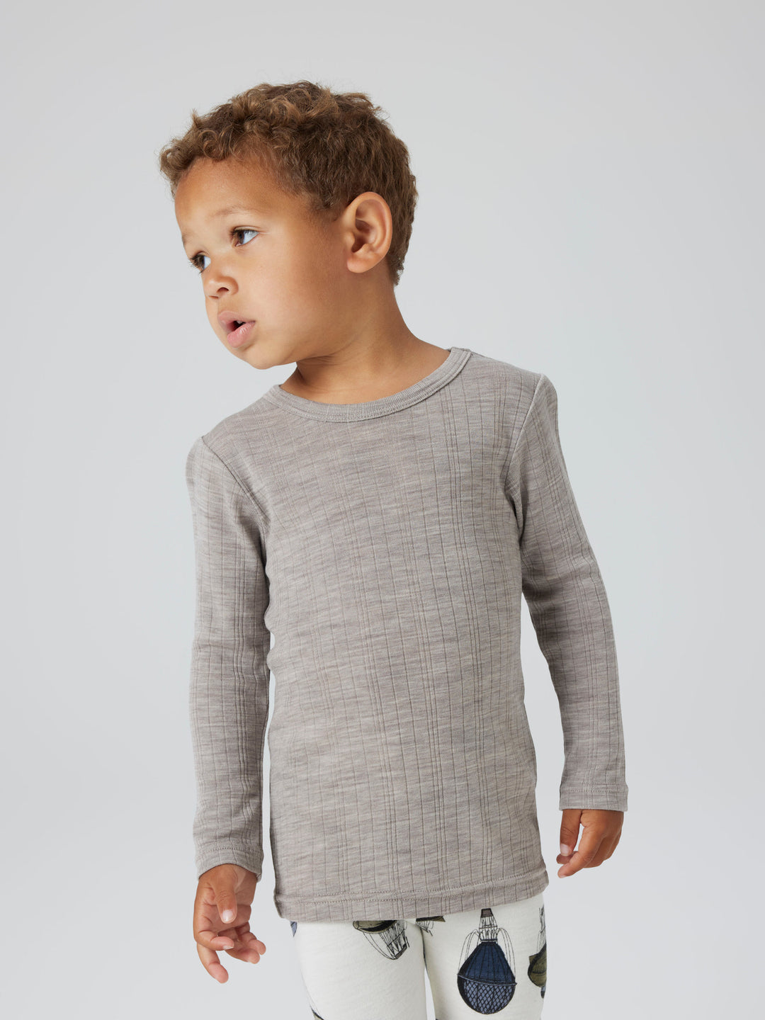 name it mini ULL/SILKE WOSSA RIB LS TOP - Satellite - Torgunns Barneklær AS