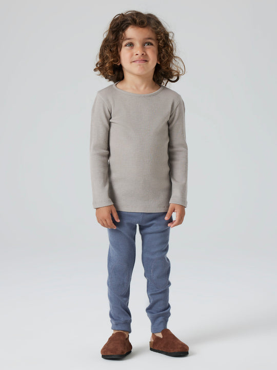 name it mini ULL/SILKE WOSSA RIB LS TOP - Satellite - Torgunns Barneklær AS