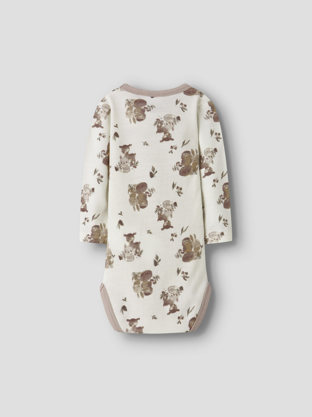 name it baby WILLU WOOL LS BODY - Snow White | Forest animals - Torgunns Barneklær AS