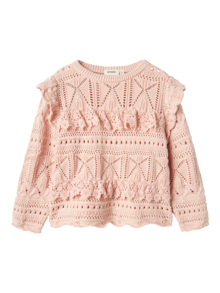 Lil' Atelier Mini DAMIA LS LOOSE KNIT - Peach Whip