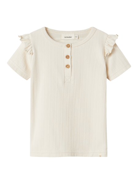 Lil' Atelier Mini FLEURA SS SLIM TOP - Turtledove