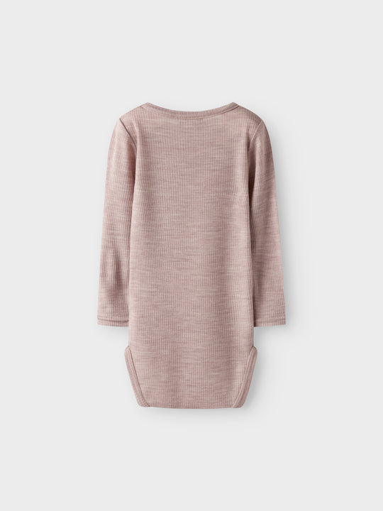 name it baby WAX WOOL RIB LS BODY NOOS - Shadow Gray - Torgunns Barneklær AS