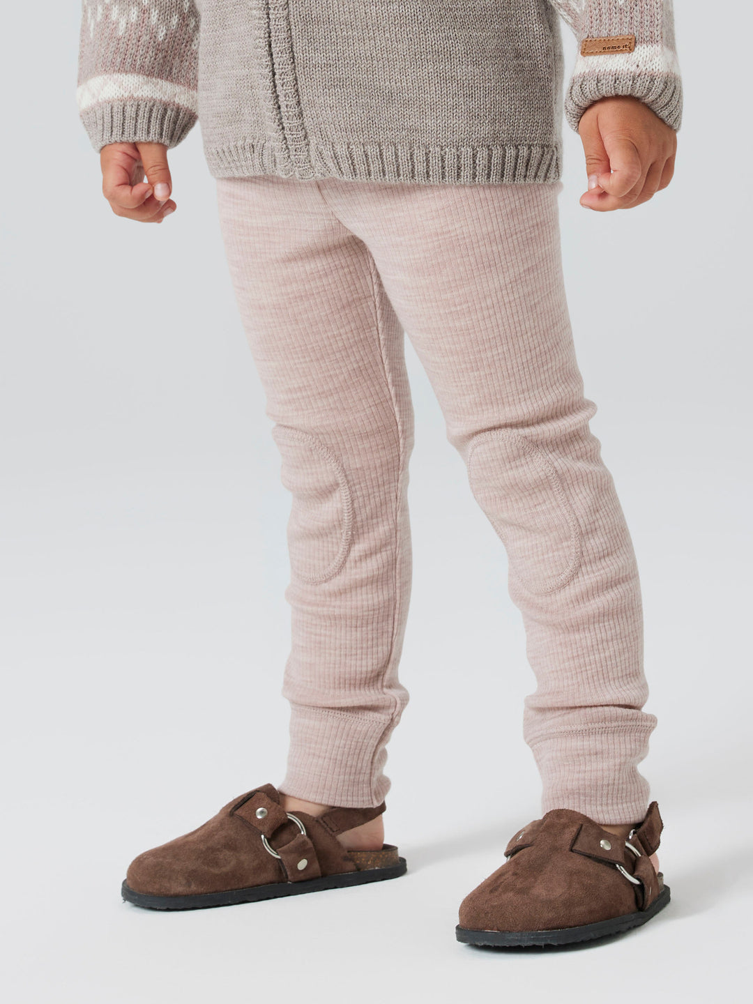 name it mini WAX WOOL RIB LEGGING NOOS - Shadow Gray - Torgunns Barneklær AS