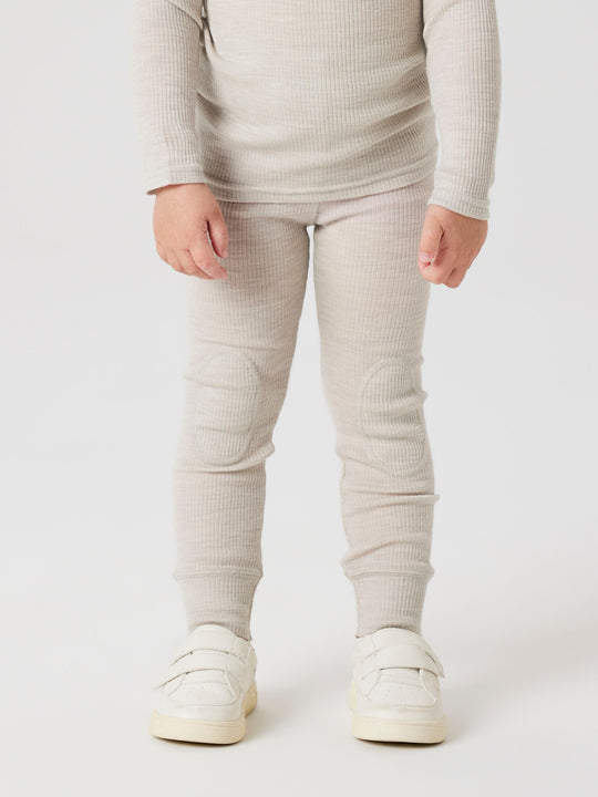name it mini WAX WOOL RIB LEGGING NOOS - Nacreous Cloud - Torgunns Barneklær AS