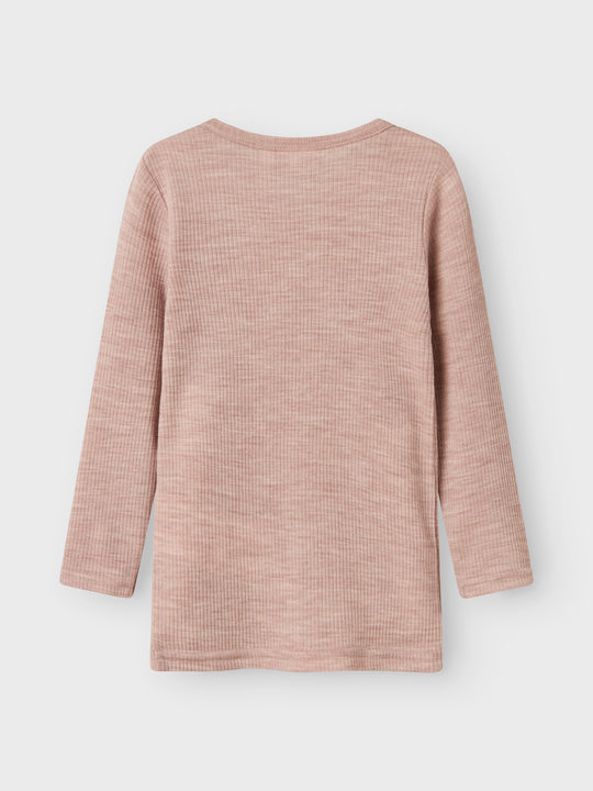 name it mini WAX WOOL RIB LS TOP NOOS - Shadow Gray - Torgunns Barneklær AS