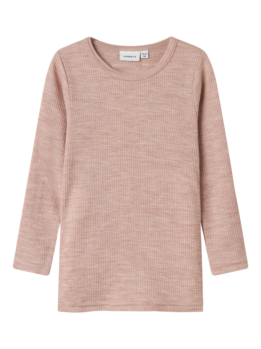 name it mini WAX WOOL RIB LS TOP NOOS - Shadow Gray - Torgunns Barneklær AS