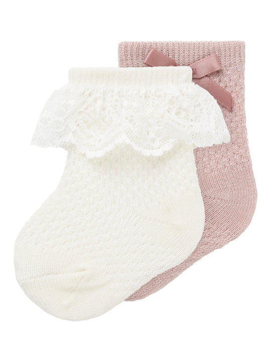 name it baby WOOL WAKMA STRUCTURE 2PK SOCK - Shadow Gray - Torgunns Barneklær AS