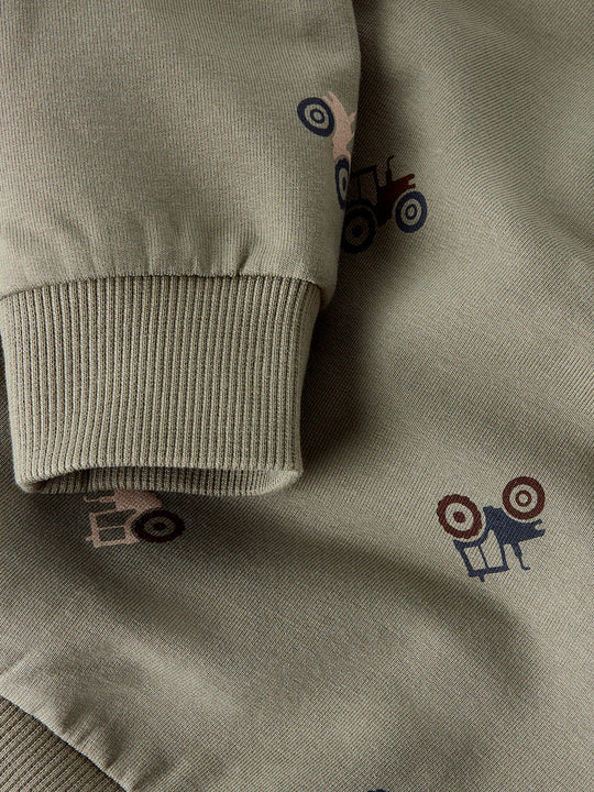 name it mini NIVANO LS SWEAT - Dusty Olive - Torgunns Barneklær AS