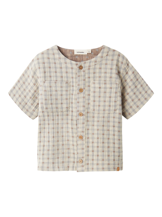 Lil' Atelier Mini JOEY SS SHIRT - Bleached Sand - Torgunns Barneklær AS