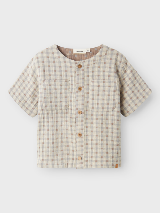 Lil' Atelier Mini JOEY SS SHIRT - Bleached Sand - Torgunns Barneklær AS