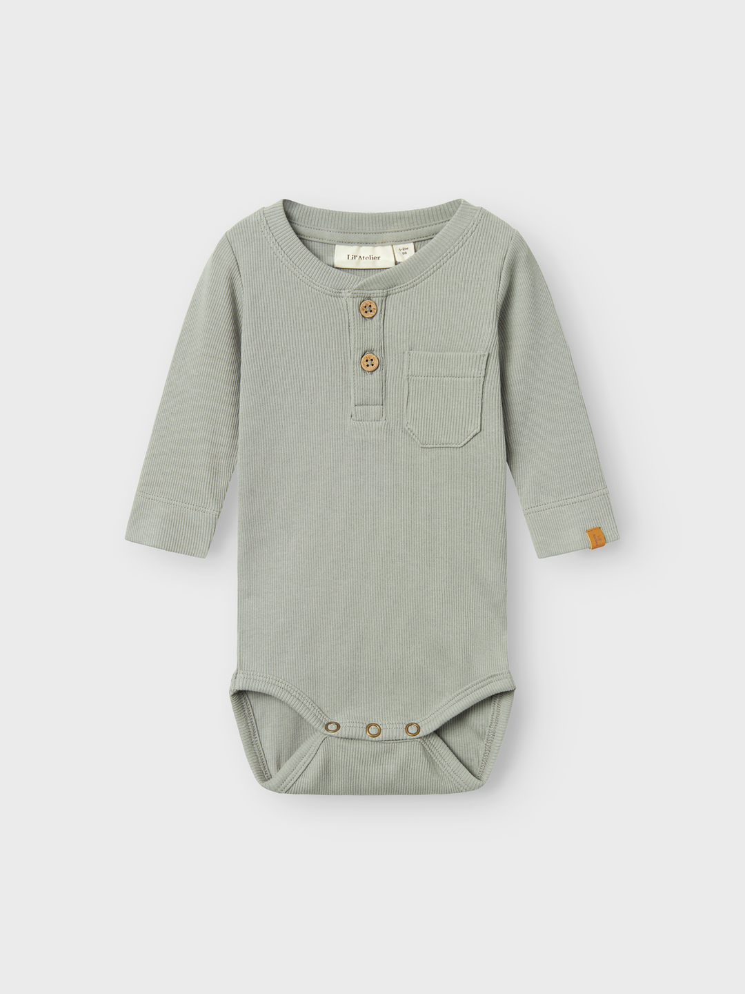 Lil' Atelier Baby HALLI HUA LS SLIM BODY - Limestone - Torgunns Barneklær AS