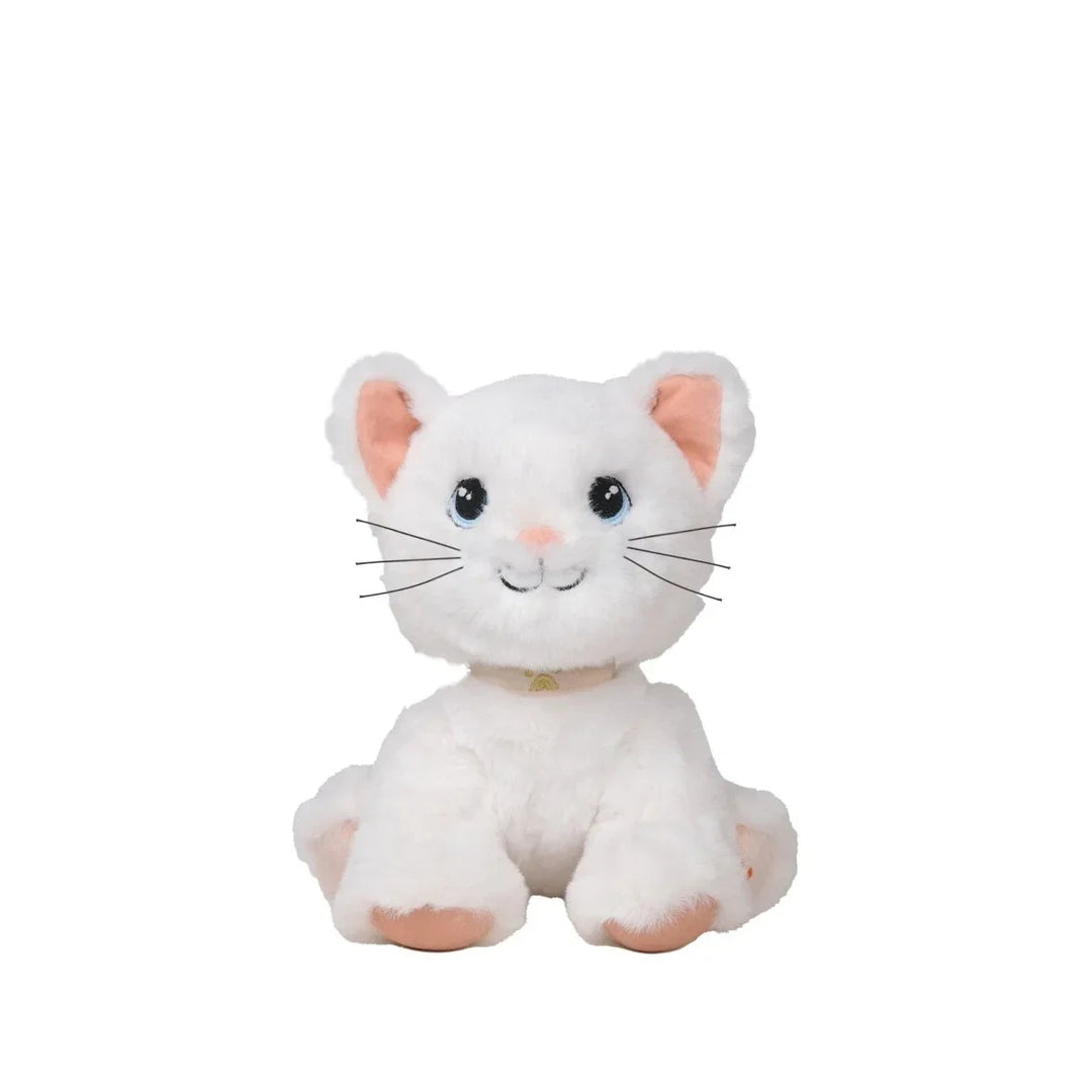 Myk hvit plys katt for baby og småbarn, perfekt barneklær tilbehør