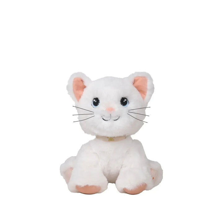 Myk hvit plys katt for baby og småbarn, perfekt barneklær tilbehør