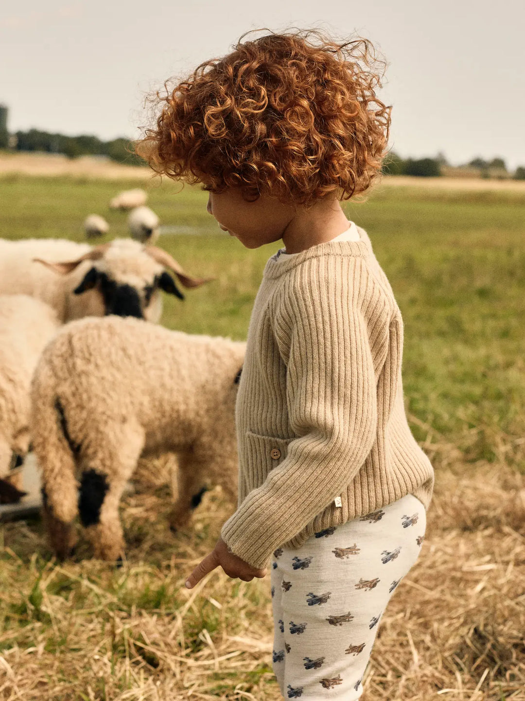 Lil' Atelier Mini WOOL NALU SLIM LEGGING - Turtledove Melange | Airplane - Torgunns Barneklær AS
