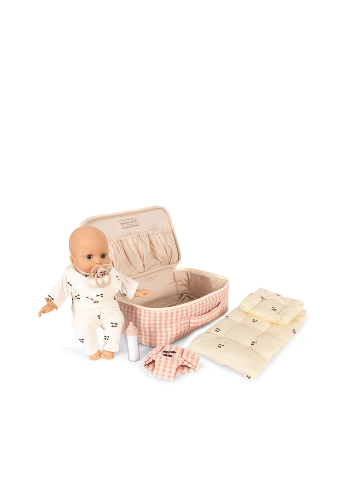 Konges Sløjd | Baby Doll Nursery Suitcase dukkesett – Pink Check
