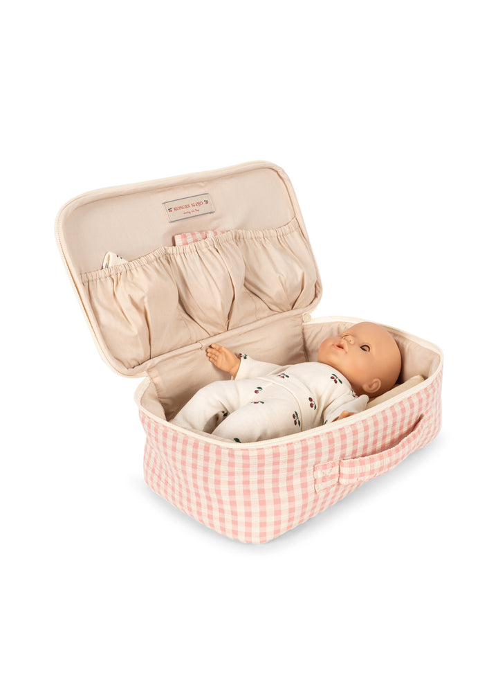 Konges Sløjd | Baby Doll Nursery Suitcase dukkesett – Pink Check