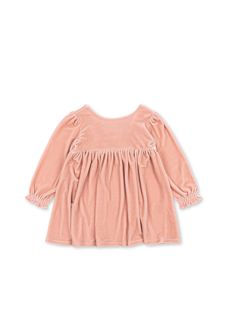 Konges Sløjd | Gia Bow Dress fløyelskjole – Mellow Rose