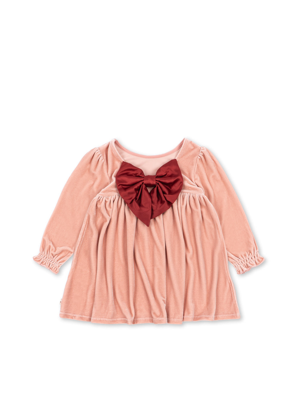 Konges Sløjd | Gia Bow Dress fløyelskjole – Mellow Rose