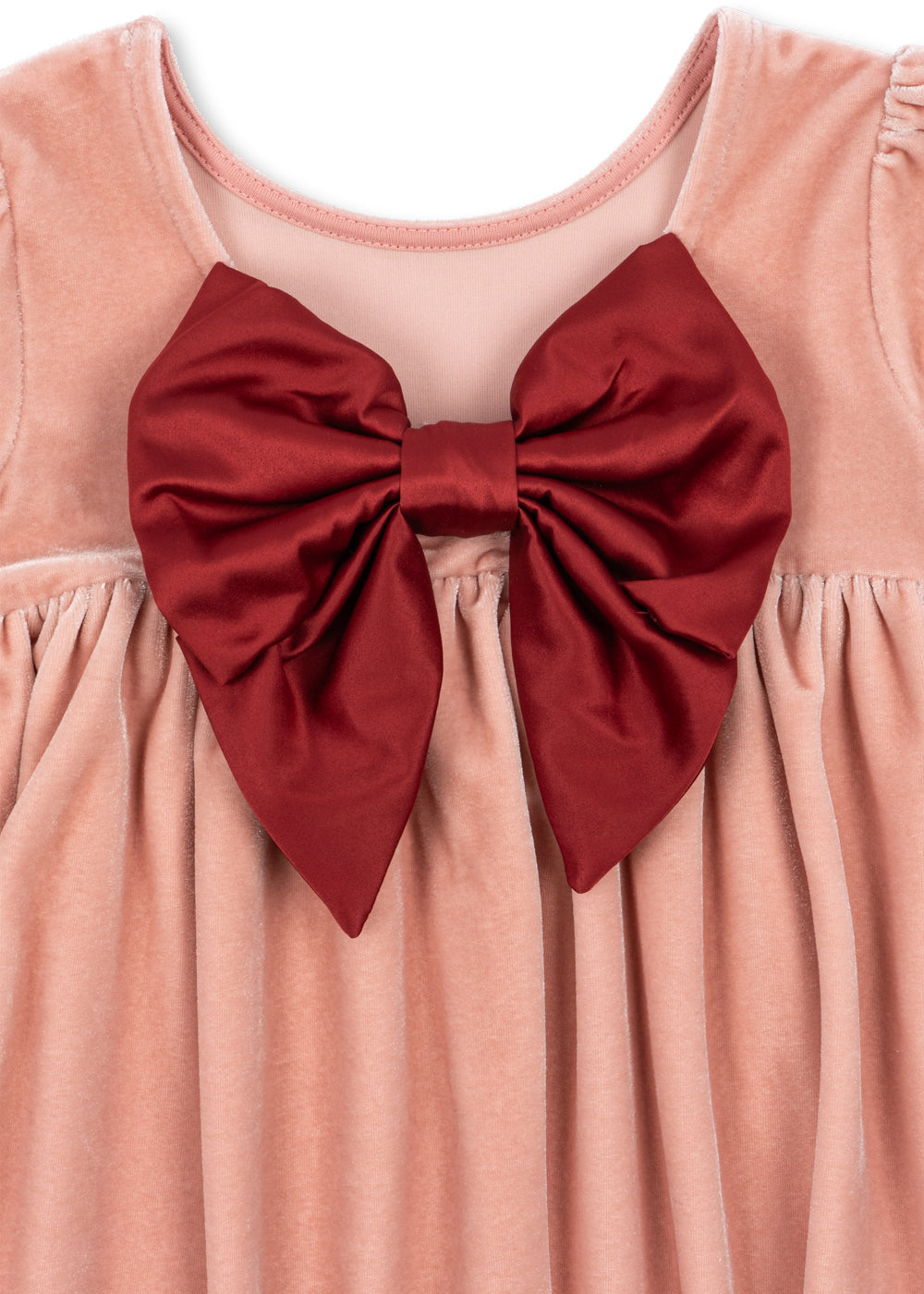 Konges Sløjd | Gia Bow Dress fløyelskjole – Mellow Rose