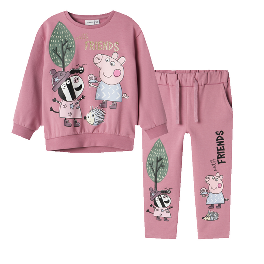 name it mini ORDI PEPPA PIG NREG SWEAT SET - Mauve Orchid