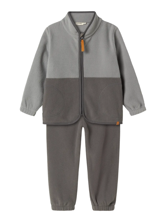 Lil' Atelier Mini LASPEKTRA FLEECE SET - Ultimate Grey - Torgunns Barneklær AS