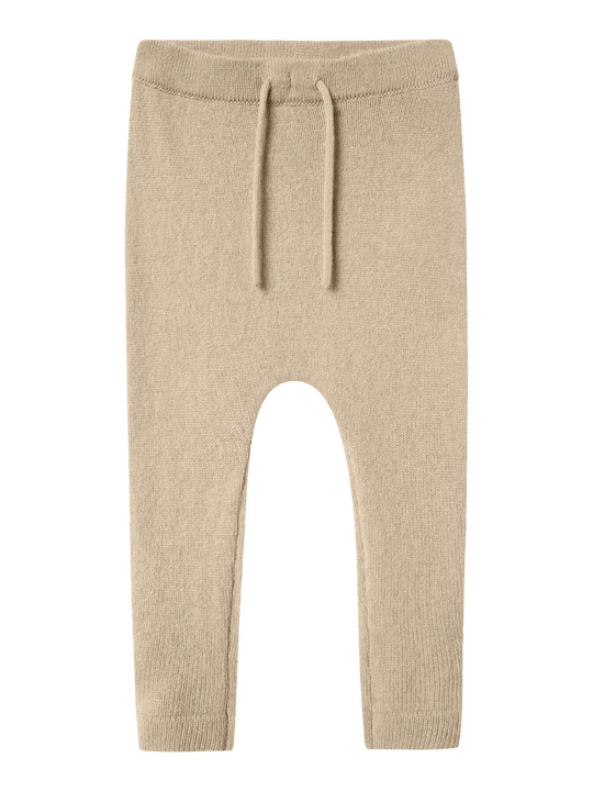 Lil' Atelier Mini WOOL NALIO KNIT PANT - Safari Melange - Torgunns Barneklær AS
