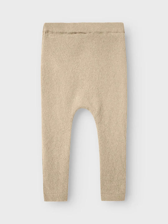 Lil' Atelier Mini WOOL NALIO KNIT PANT - Safari Melange - Torgunns Barneklær AS