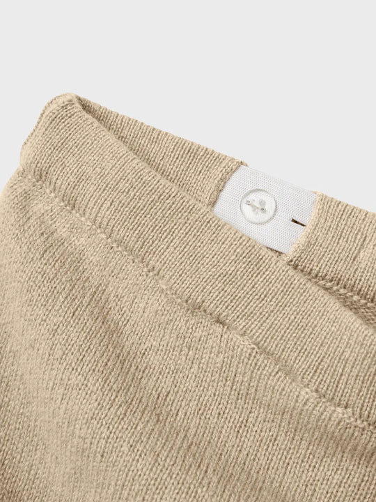 Lil' Atelier Mini WOOL NALIO KNIT PANT - Safari Melange - Torgunns Barneklær AS