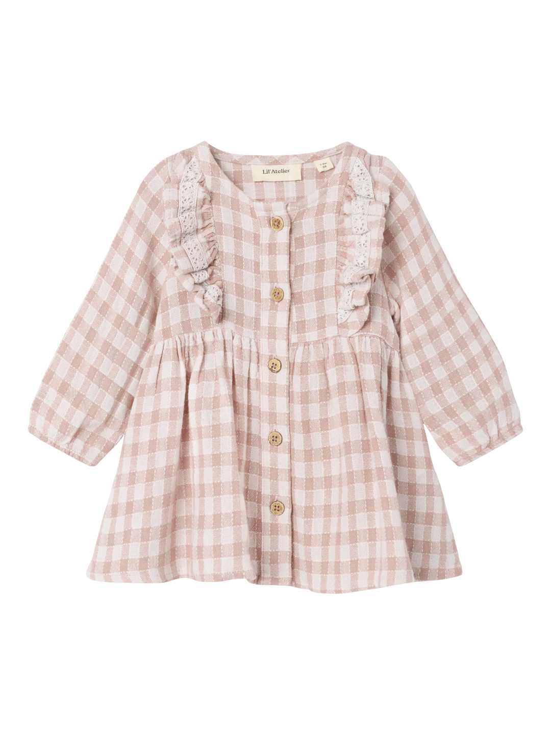 Lil' Atelier Baby DAGMAR LS LOOSE DRESS - Peach Whip