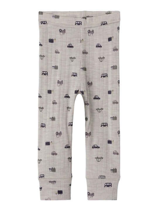 name it baby WANG WOOL NEEDLE LONGJOHN NOOS - Nacreous Cloud | Small Cars - Torgunns Barneklær AS