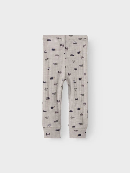 name it baby WANG WOOL NEEDLE LONGJOHN NOOS - Nacreous Cloud | Small Cars - Torgunns Barneklær AS