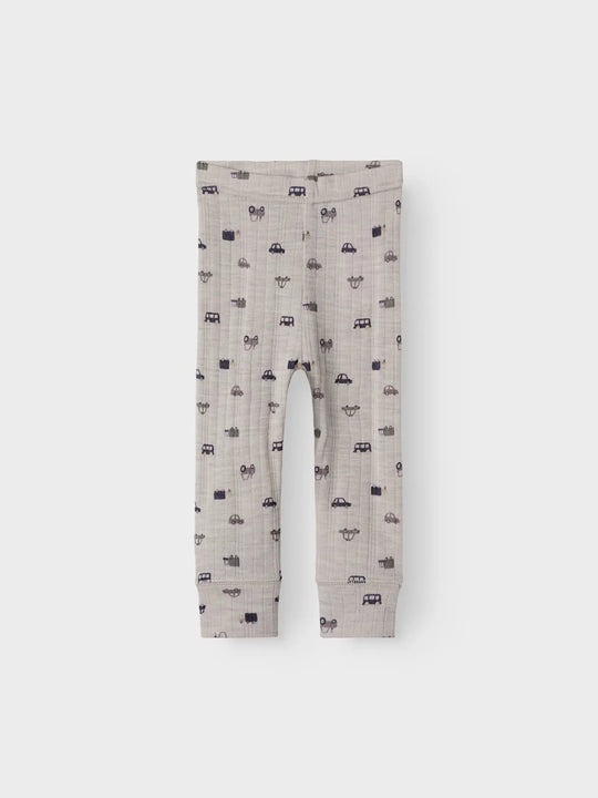 name it baby WANG WOOL NEEDLE LONGJOHN NOOS - Nacreous Cloud | Small Cars - Torgunns Barneklær AS