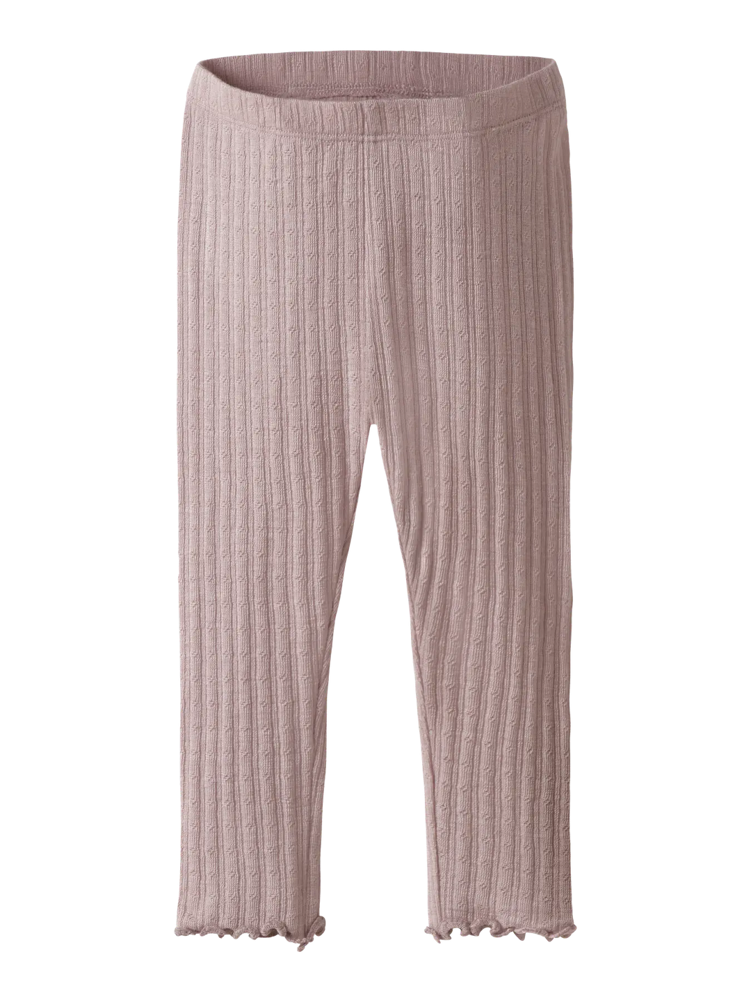 name it baby ULL/SILKE WOSSA RIB LEGGING - Shadow Gray - Torgunns Barneklær AS