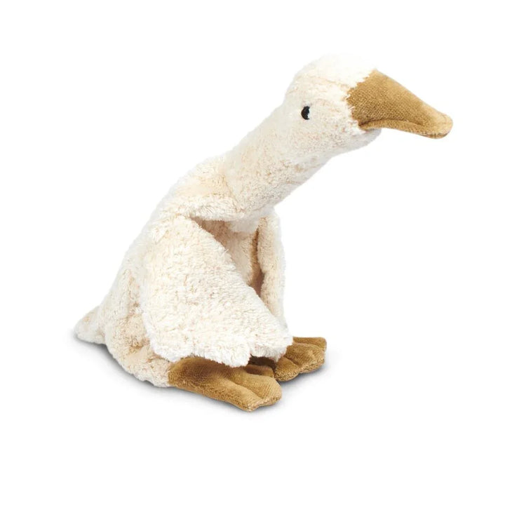 Myk plys and med beige nebb og føtter, perfekt som leketøy for spedbarn og småbarn