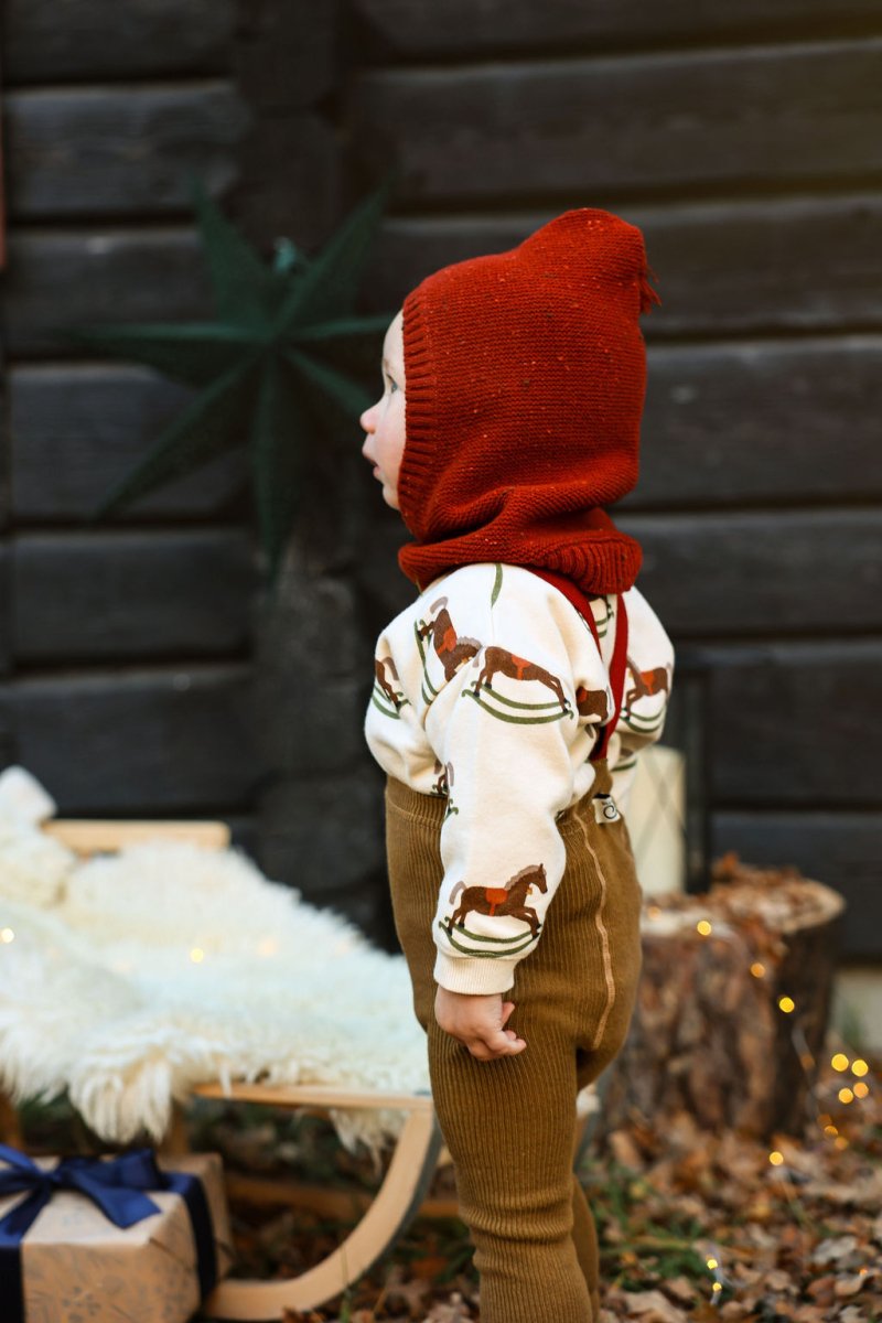 Silly Silas | Acorn Brown × Maple Leaf Strømpebukse/Leggings | Torgunns Barneklær AS