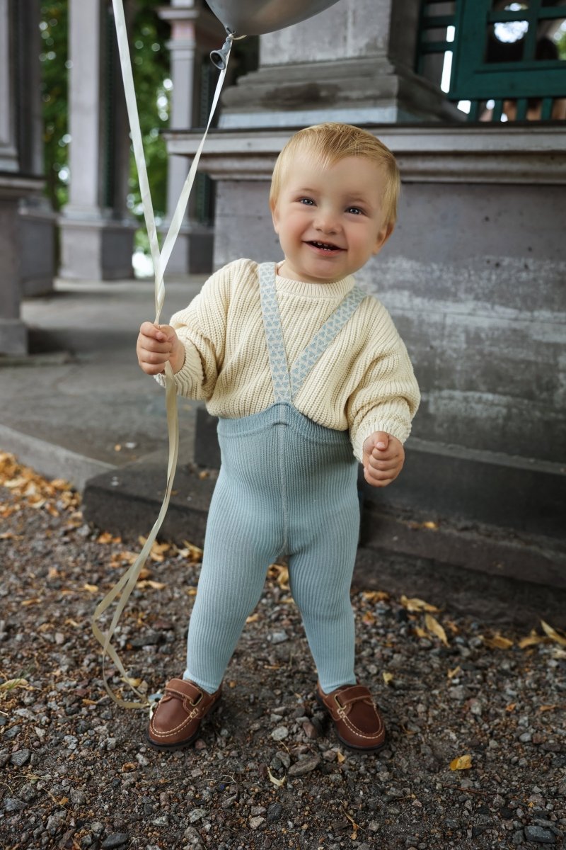 Silly Silas® | Classic strømpebukse med seler – Misty Blue Patterned | Torgunns Barneklær AS