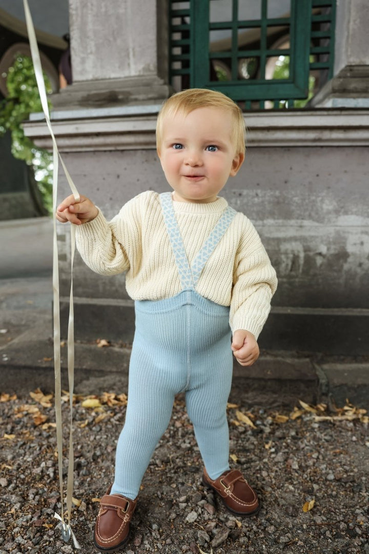 Silly Silas® | Classic strømpebukse med seler – Misty Blue Patterned | Torgunns Barneklær AS