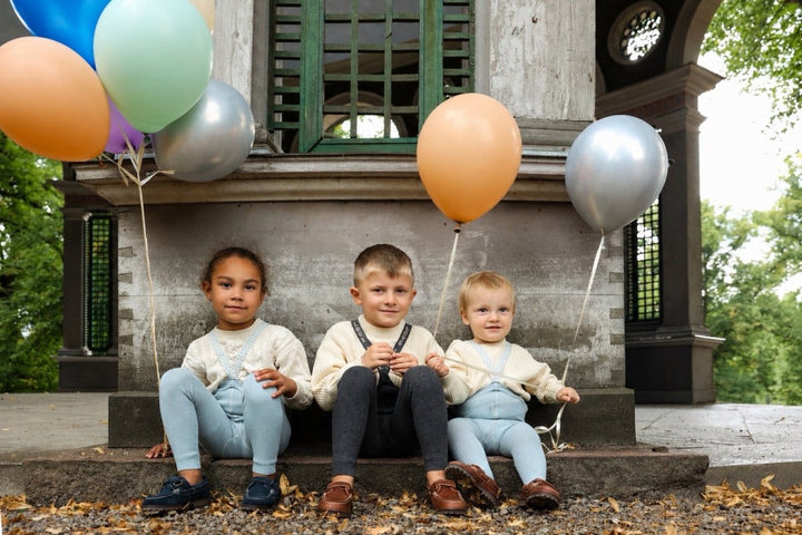 Silly Silas® | Classic strømpebukse med seler – Misty Blue Patterned | Torgunns Barneklær AS