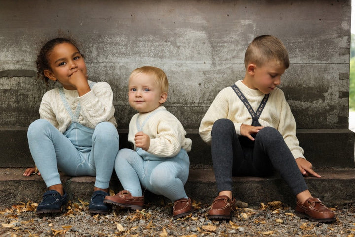 Silly Silas® | Classic strømpebukse med seler – Misty Blue Patterned | Torgunns Barneklær AS