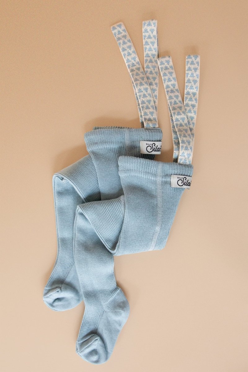 Silly Silas® | Classic strømpebukse med seler – Misty Blue Patterned | Torgunns Barneklær AS