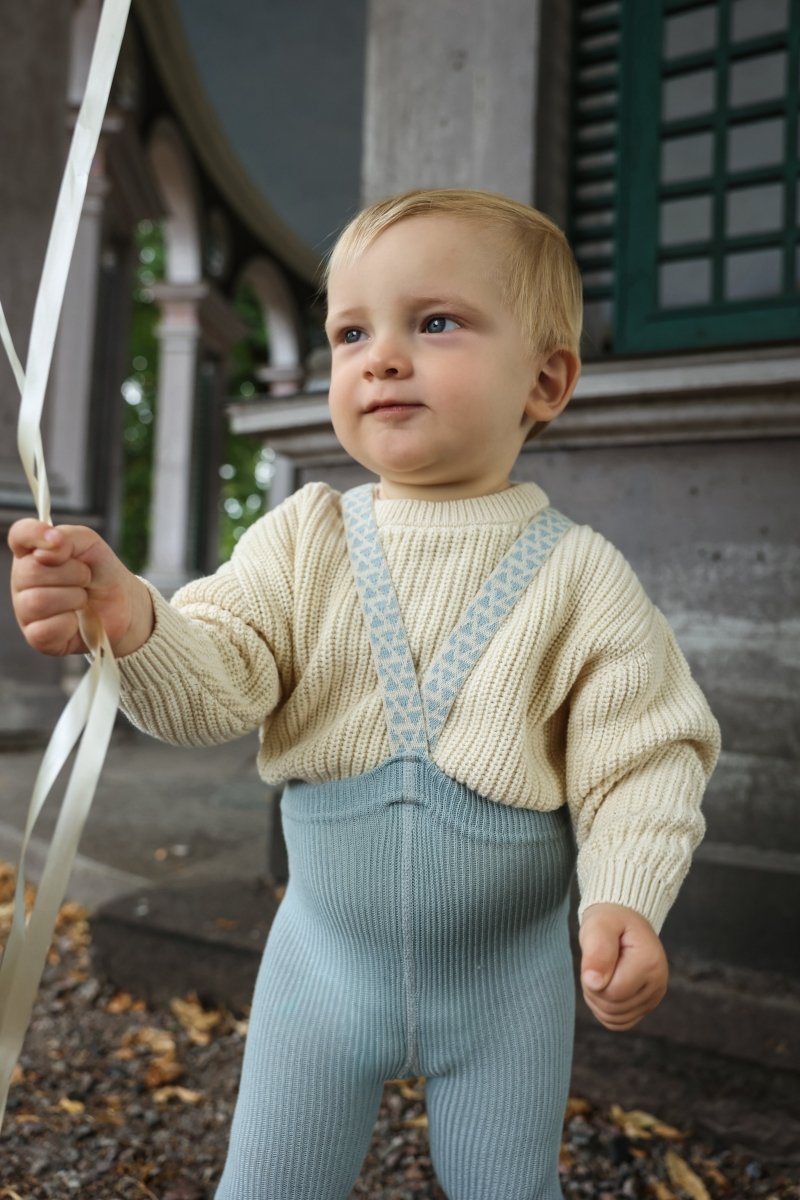 Silly Silas® | Classic strømpebukse med seler – Misty Blue Patterned | Torgunns Barneklær AS