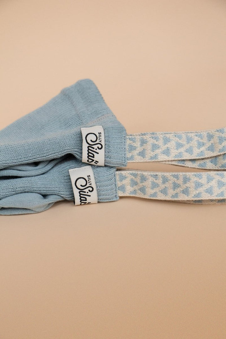 Silly Silas® | Classic strømpebukse med seler – Misty Blue Patterned | Torgunns Barneklær AS