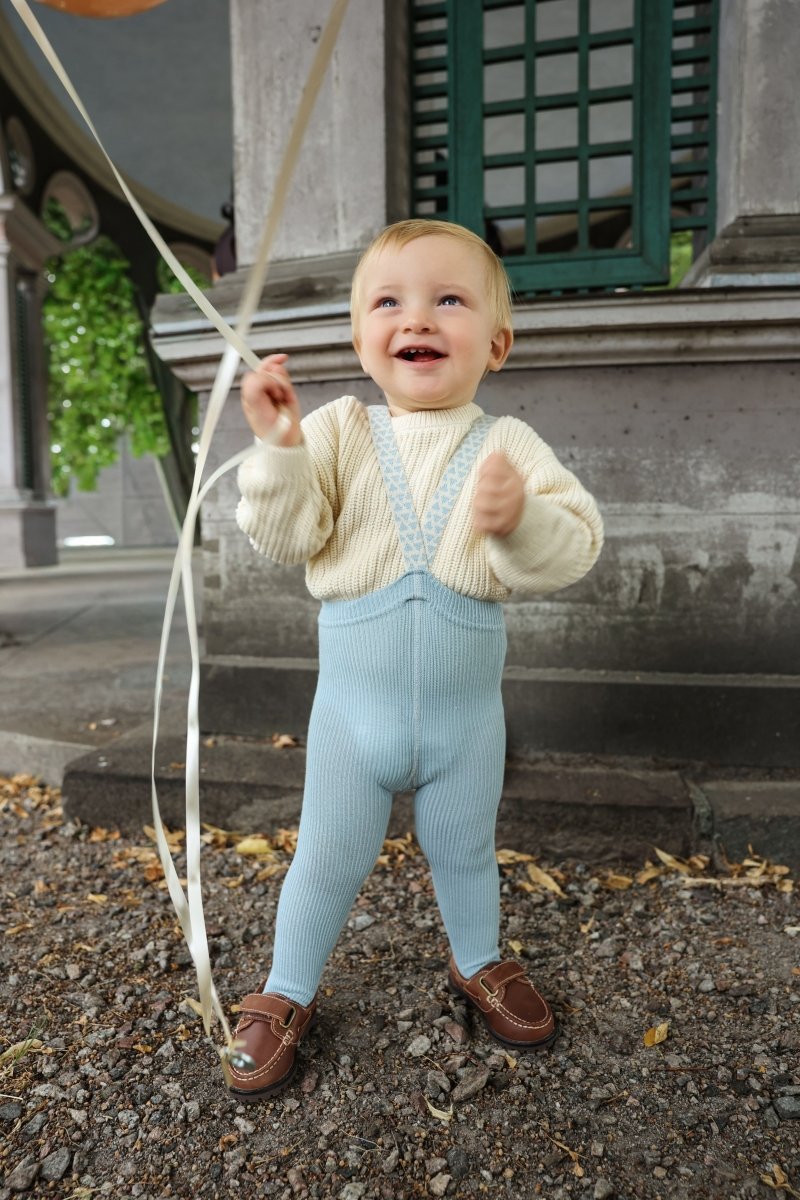 Silly Silas® | Classic strømpebukse med seler – Misty Blue Patterned | Torgunns Barneklær AS