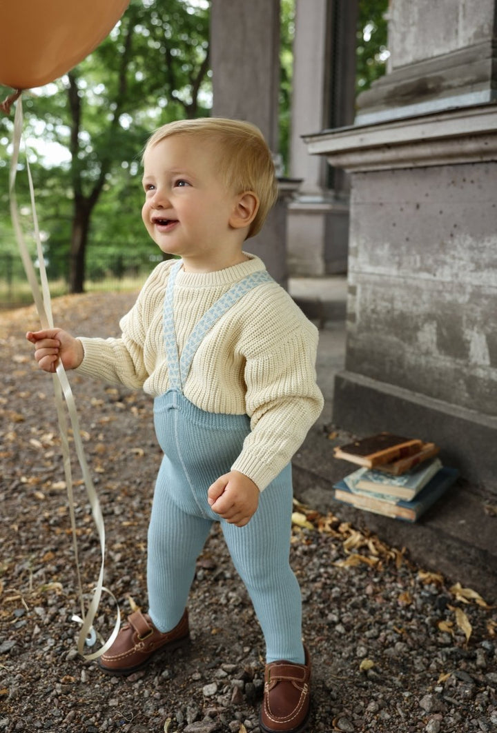 Silly Silas® | Classic strømpebukse med seler – Misty Blue Patterned | Torgunns Barneklær AS