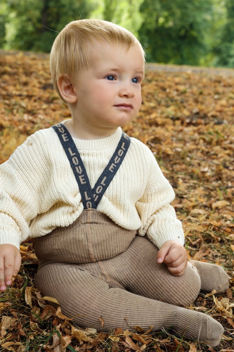 Silly Silas® | Classic strømpebukse med seler – Peanut Blend Patterned | Torgunns Barneklær AS