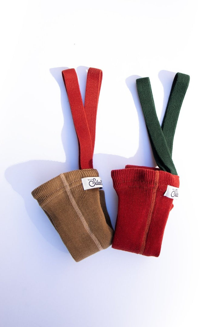 Silly Silas | Maple Leaf × Dark Forest Green Strømpebukse/Leggings | Torgunns Barneklær AS