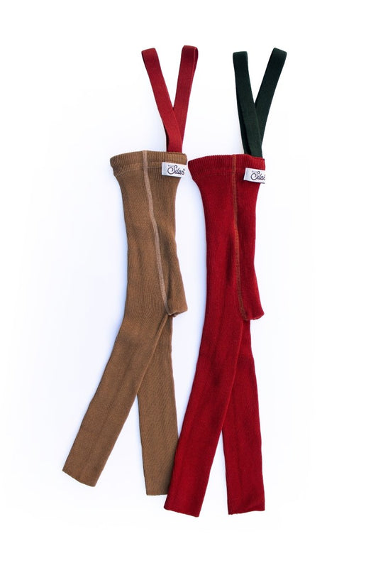 Silly Silas | Maple Leaf × Dark Forest Green Strømpebukse/Leggings | Torgunns Barneklær AS