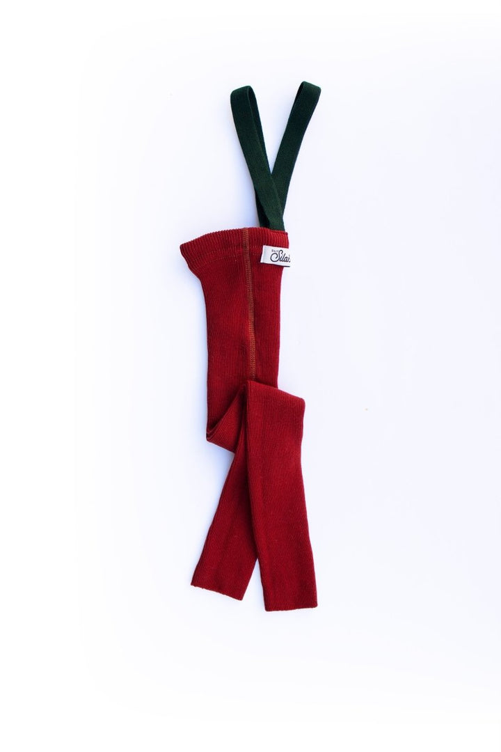 Silly Silas | Maple Leaf × Dark Forest Green Strømpebukse/Leggings | Torgunns Barneklær AS